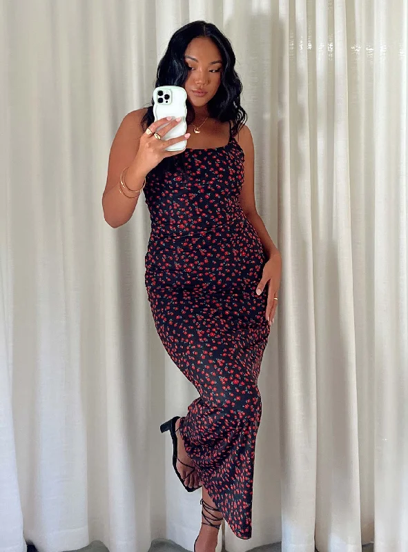 Blowout Deals Knox Maxi Dress Black / Red Floral