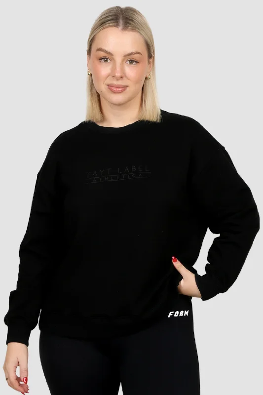 Don't Wait ATHLETICA OVERSIZED CREW BLACK