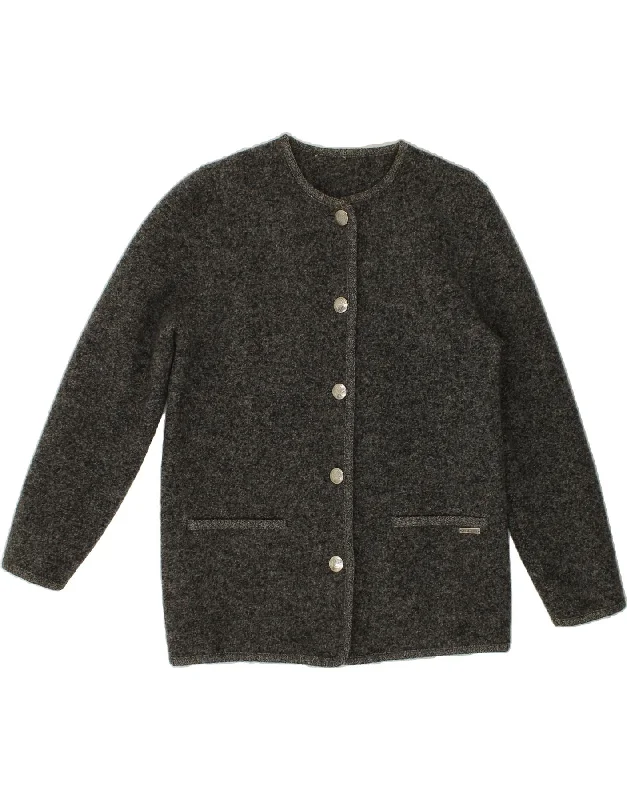 Mega Sale VINTAGE Womens Cardigan Sweater UK 16 Large Grey Flecked Wool