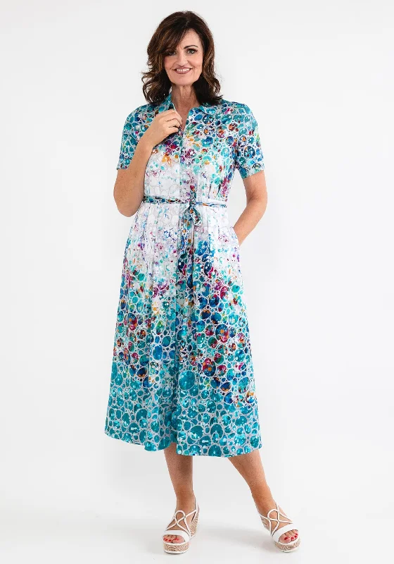 Reduced Prices Dolcezza Bubble Print Maxi Shirt Dress, Multi