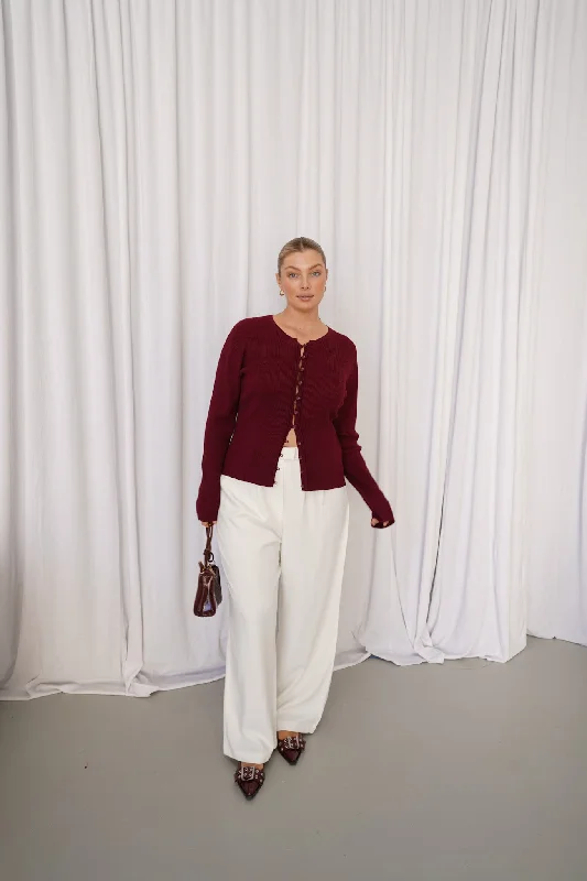 Great Bargains WREN RIB KNIT TOP MERLOT