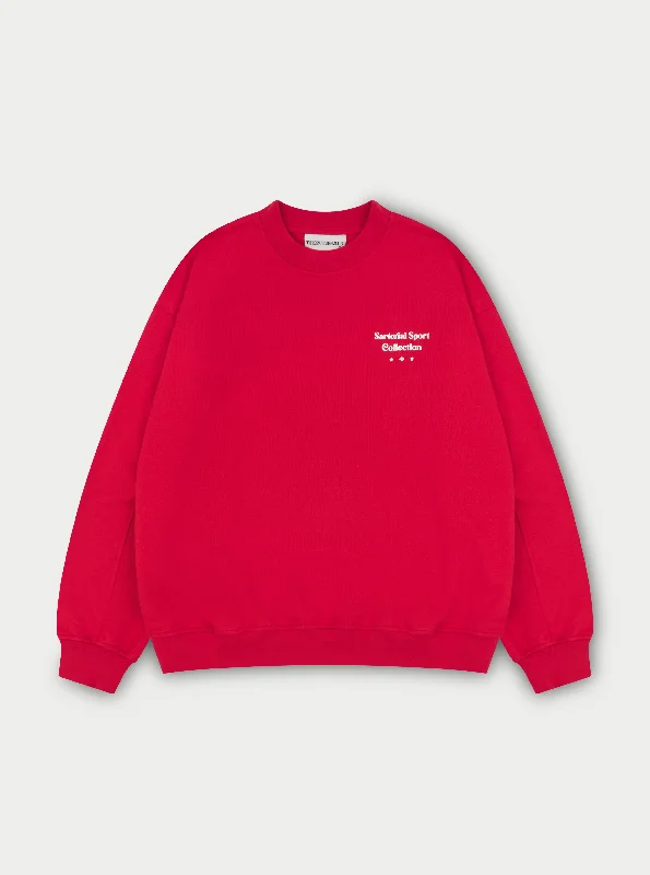 Online Only SARTORIAL SPORT GRAPHIC SWEATSHIRT - RED