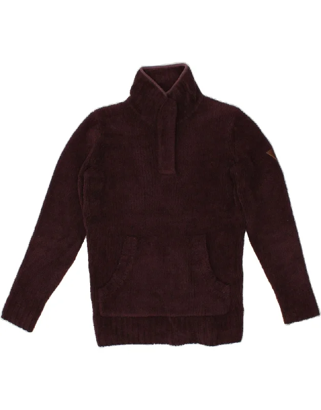 Don't Wait MUSTO Womens Zip Neck Fleece Jumper UK 8 Small Burgundy Polyester