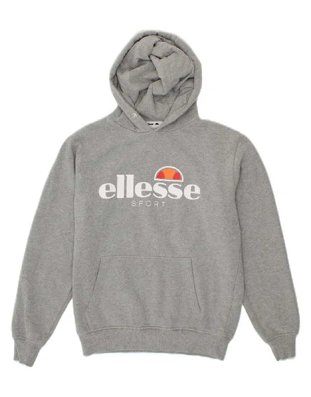 Big Savings ELLESSE Womens Graphic Hoodie Jumper UK 12 Medium Grey Cotton