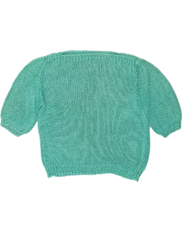 While Supplies Last VINTAGE Womens Boat Neck Jumper Sweater UK 14 Medium Turquoise