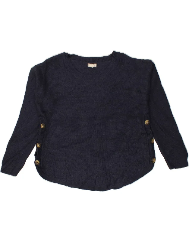 Factory Direct Sale FAT FACE Womens Boat Neck Jumper Sweater UK 12 Medium Navy Blue Viscose