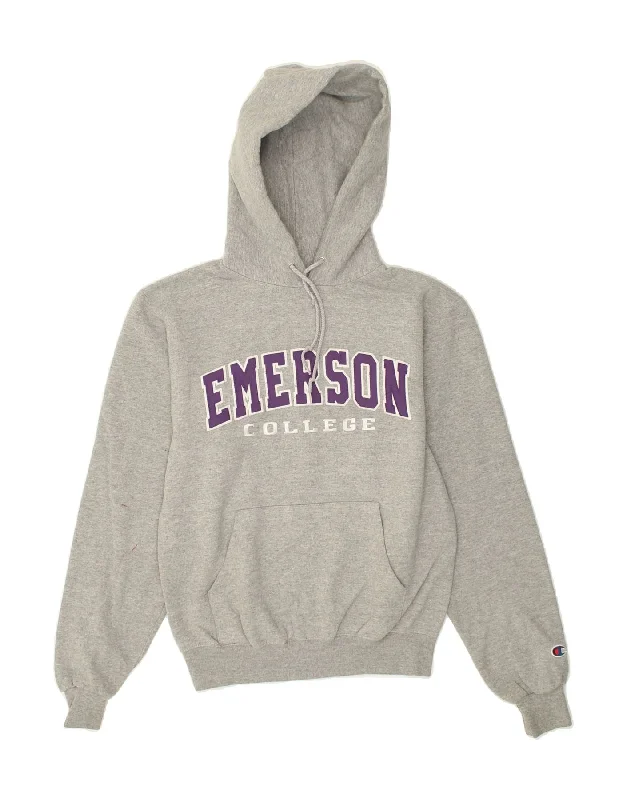 CHAMPION Womens Emerson Graphic Hoodie Jumper UK 6 XS Grey