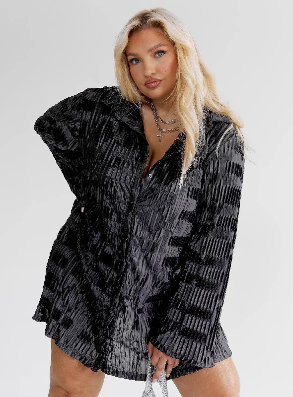 Price Buster Lila Shirt Dress Black Curve