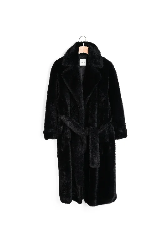 Amazing Deals Manteau long fausse fourrure