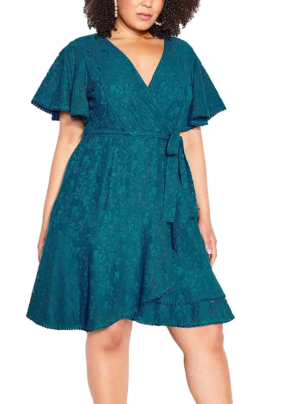 Super Sale Womens Lace Short Fit & Flare Dress