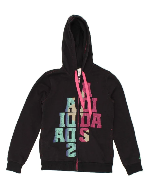 Limited Edition ADIDAS Womens Graphic Zip Hoodie Sweater UK 14 Medium Navy Blue Cotton Limited Edition ADIDAS Womens Graphic Zip Hoodie Sweater UK 14 Medium Navy Blue Cotton