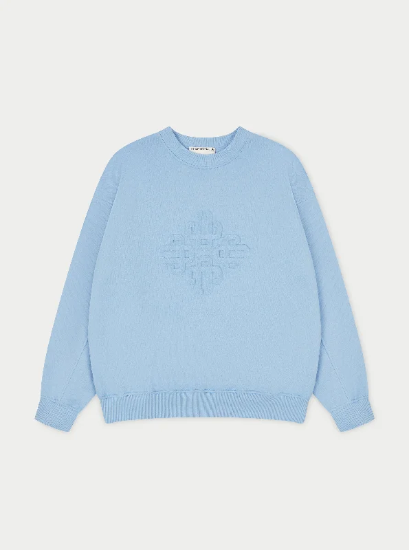 Low Prices EMBLEM EMBOSSED OVERSIZED CREW - BLUE