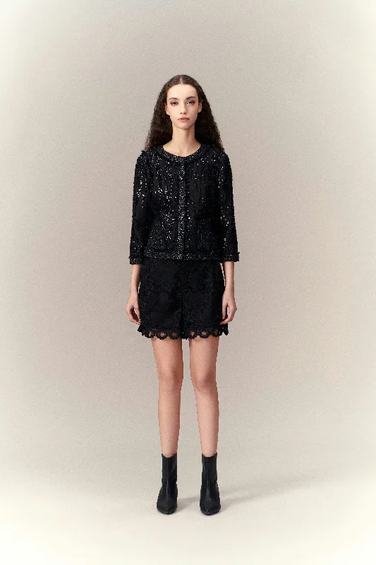 Deal Alert Patchwork Water Flow Sequin Jacket