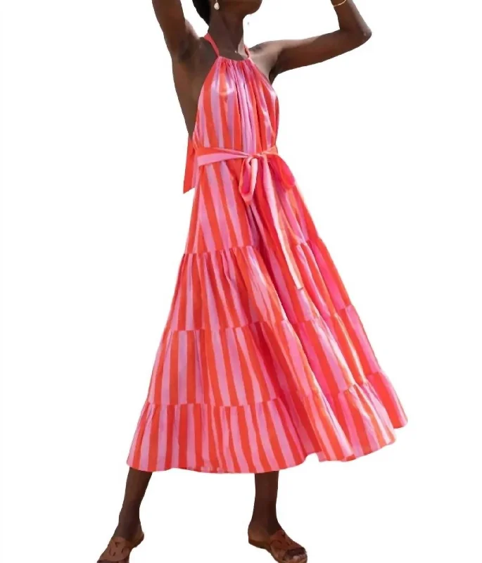 Early Access Julia Dress In Bubblegum Stripe