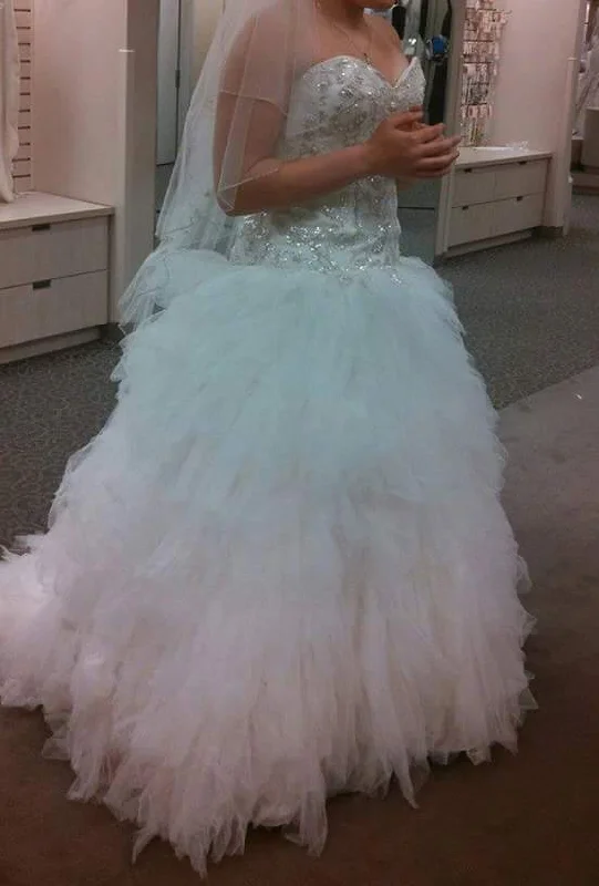Shop and Save David's Bridal Strapless ivory gown