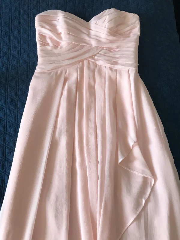 Exclusive Savings David's Bridal Strapless Crinkle Chiffon Dress with Cascade Skirt