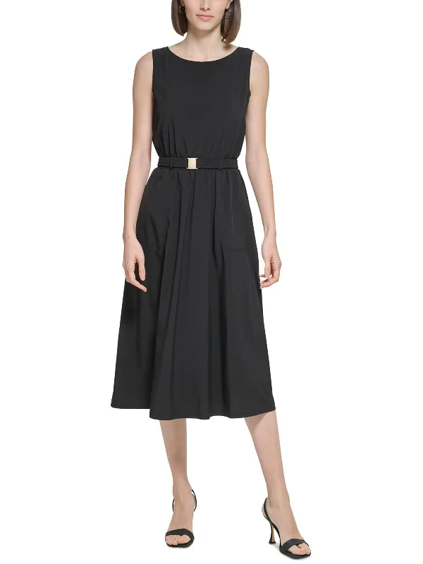 Womens A Line Midi Wear To Work Dress