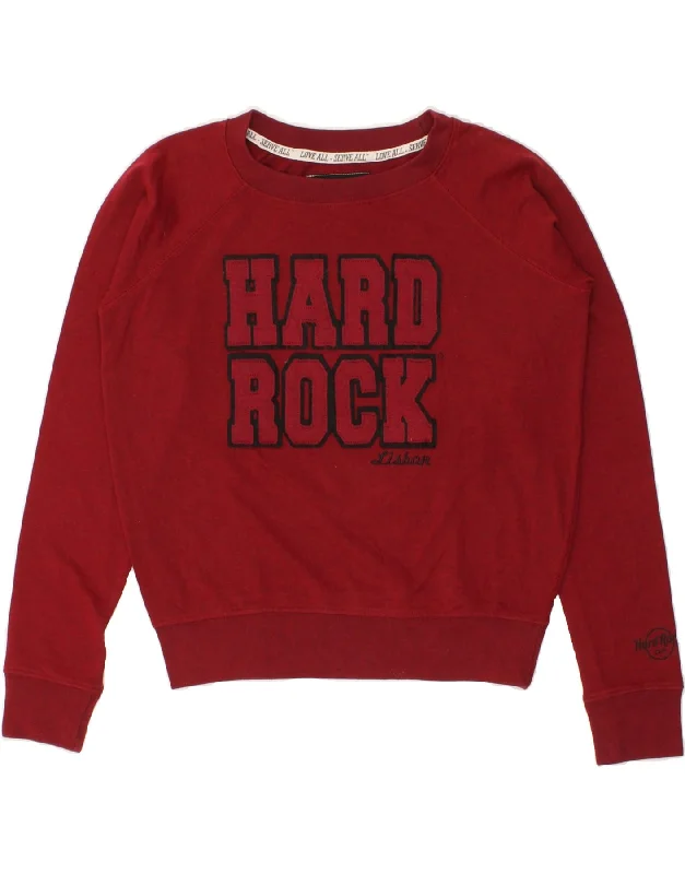 Limited Quantity HARD ROCK CAFE Womens Lisbon Graphic Sweatshirt Jumper UK 14 Medium Red Limited Quantity HARD ROCK CAFE Womens Lisbon Graphic Sweatshirt Jumper UK 14 Medium Red