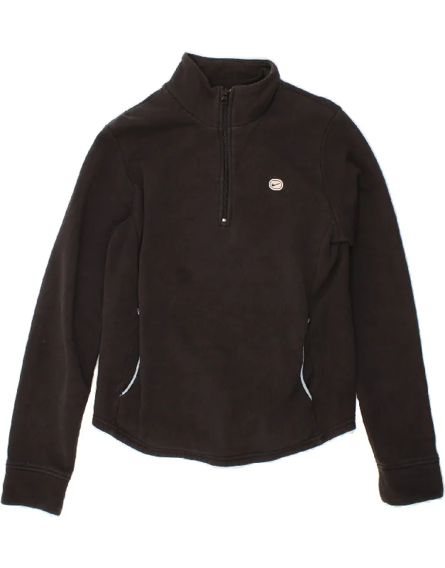 Special Discount NIKE Womens Zip Neck Sweatshirt Jumper UK 14/16 Large Black