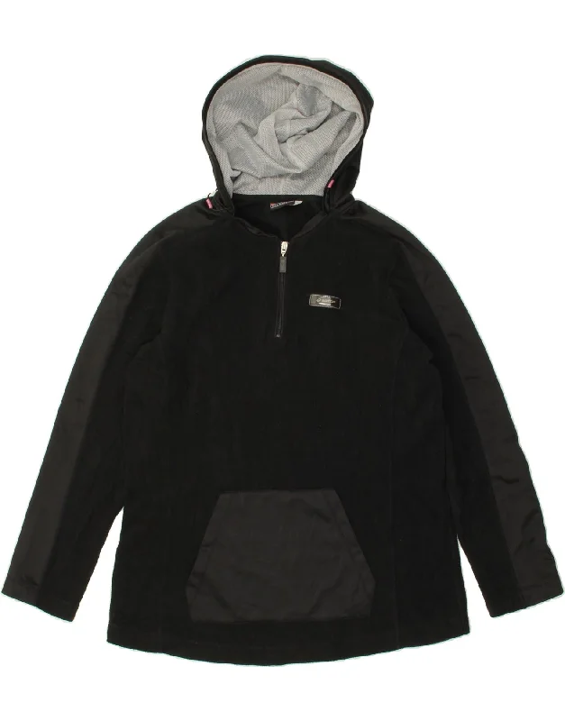 Exclusive Preview LOTTO Womens Hooded Zip Neck Fleece Jumper UK 18 XL Black Polyester