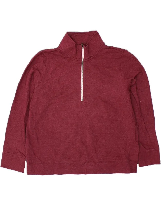 Factory Direct Sale EDDIE BAUER Womens Zip Neck Sweatshirt Jumper UK 18 XL Maroon Cotton Factory Direct Sale EDDIE BAUER Womens Zip Neck Sweatshirt Jumper UK 18 XL Maroon Cotton
