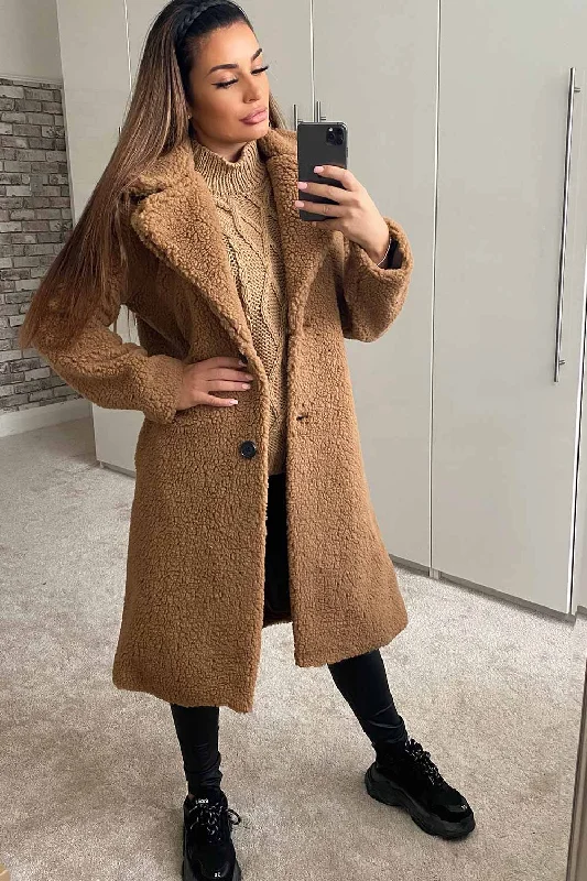 Bargain Blast Camel Teddy Bear Coat