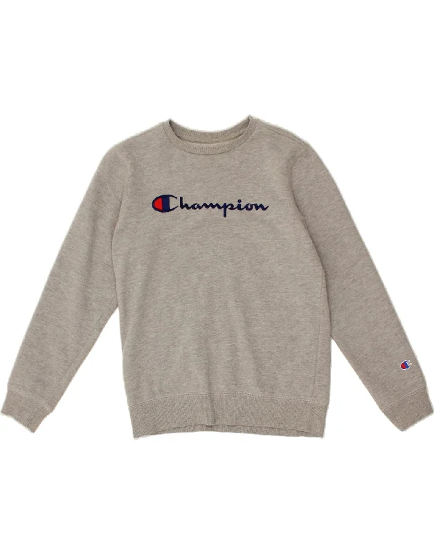 Factory Direct Sale CHAMPION Womens Graphic Sweatshirt Jumper UK 14 Large Grey Cotton