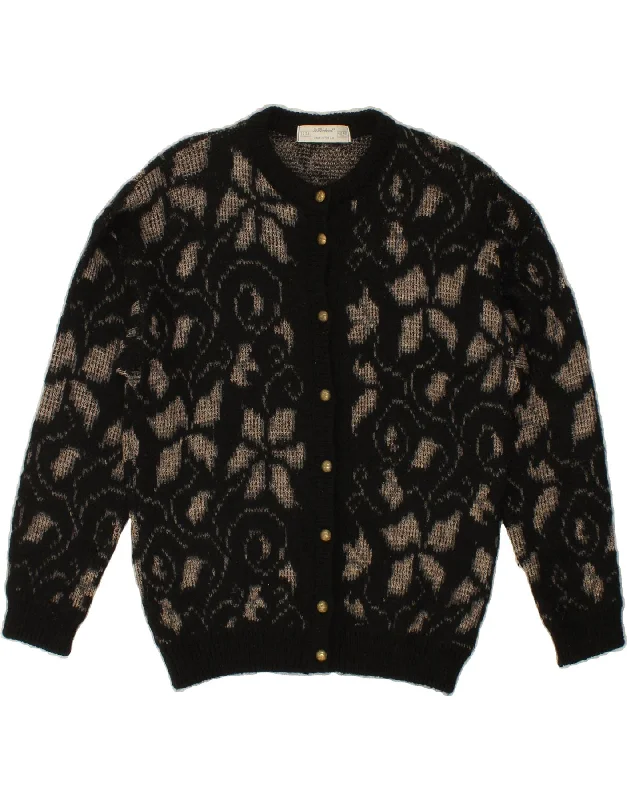 Special Savings VINTAGE Womens Cardigan Sweater UK 12/14 Medium Black Floral Acrylic Special Savings VINTAGE Womens Cardigan Sweater UK 12/14 Medium Black Floral Acrylic