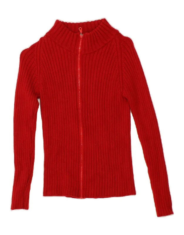 Bonus Savings VINTAGE Womens Cardigan Sweater UK 4 XS Red