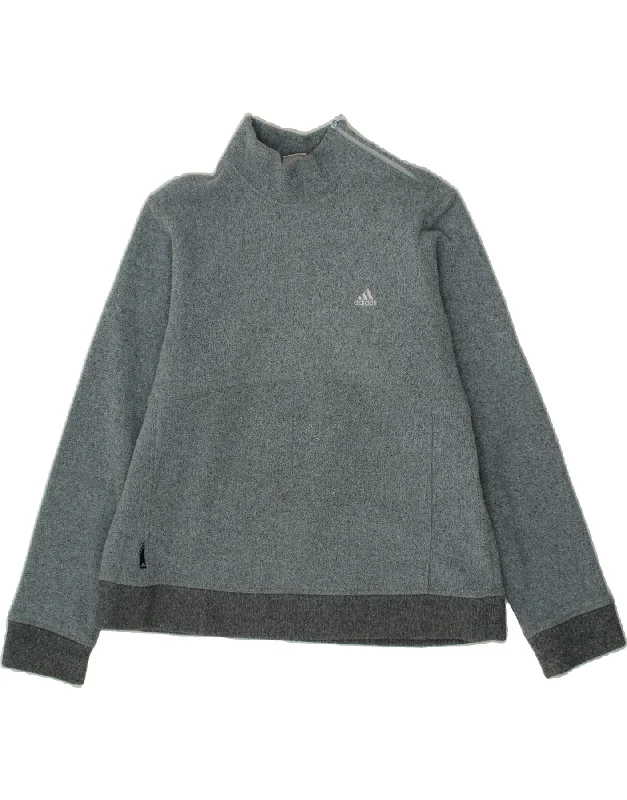 Discount Deals ADIDAS Womens Zip Neck Sweatshirt Jumper UK 16 Large Blue Flecked