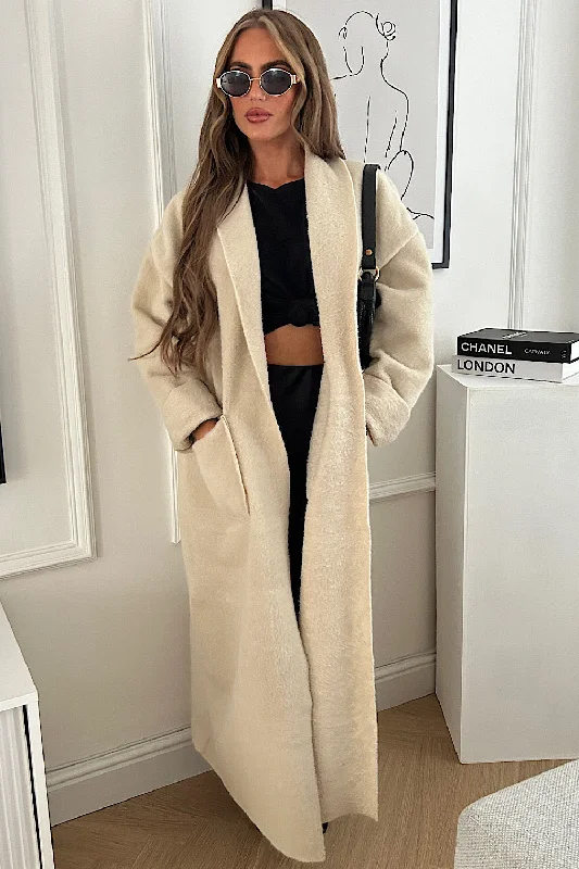 Special Discount Demi Beige Fluffy Maxi Coat