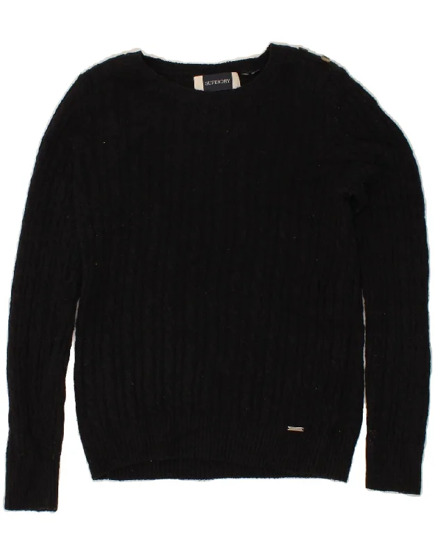 Low Prices SUPERDRY Womens Boat Neck Jumper Sweater UK 12 Medium Navy Blue Acrylic