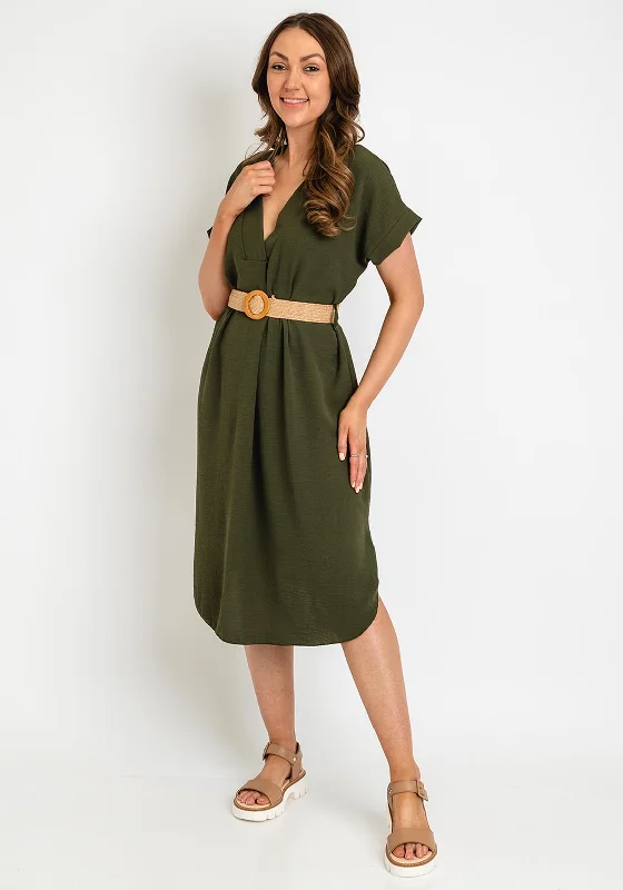 The Serafina Collection One Size Lightweight Tunic Dress, Khaki