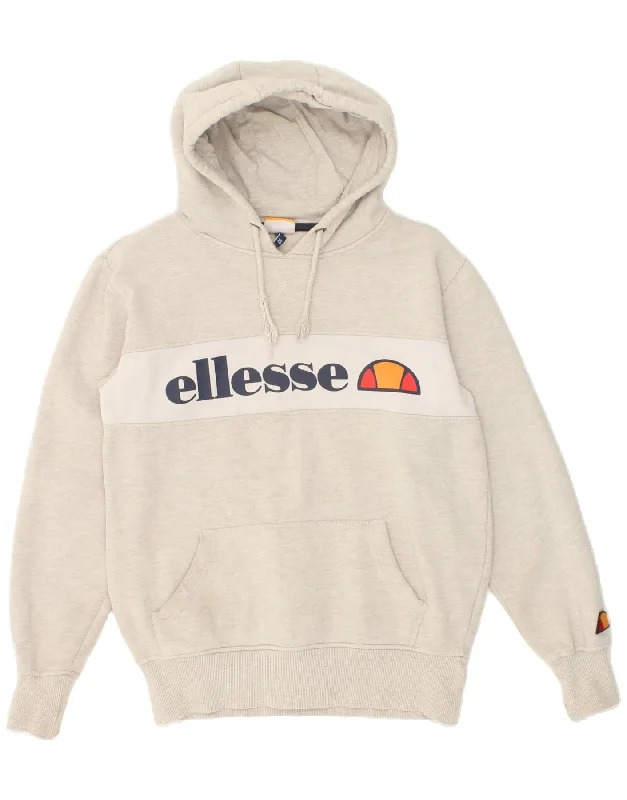 Extra Savings ELLESSE Womens Graphic Hoodie Jumper UK 6 XS Grey Colourblock