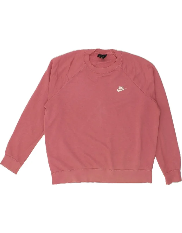 Deal Frenzy NIKE Womens Oversized Sweatshirt Jumper UK 18 XL Pink Cotton