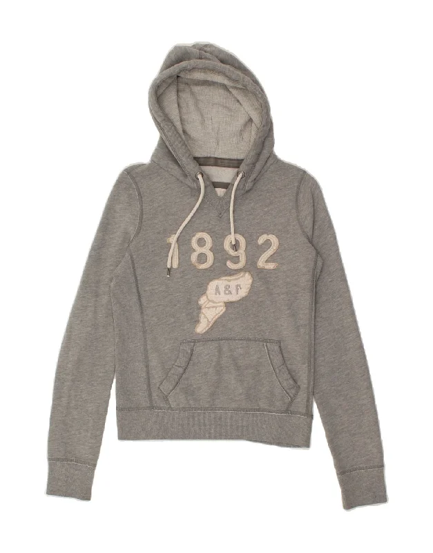 Price Break ABERCROMBIE & FITCH Womens Graphic Hoodie Jumper UK 10 Small Grey Cotton Price Break ABERCROMBIE & FITCH Womens Graphic Hoodie Jumper UK 10 Small Grey Cotton
