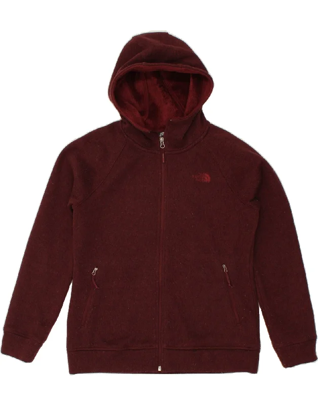 Buy Now THE NORTH FACE Womens Zip Hoodie Sweater UK 14 Medium Burgundy Polyester