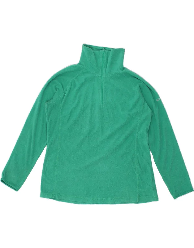 COLUMBIA Womens Zip Neck Fleece Jumper UK 18 XL Green Polyester