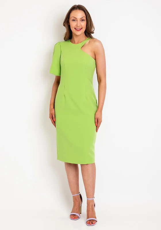 Castings One Sleeve Pencil Midi Dress, Lime Green