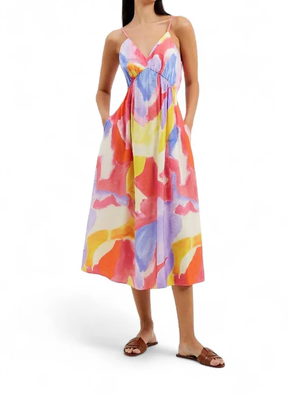 Deal of the Day Isadora Faron Drape Sun Dress In Summer Multi