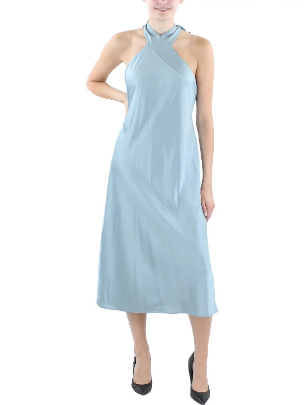 YEAR-End Clearance Womens Satin Halter Cocktail And Party Dress