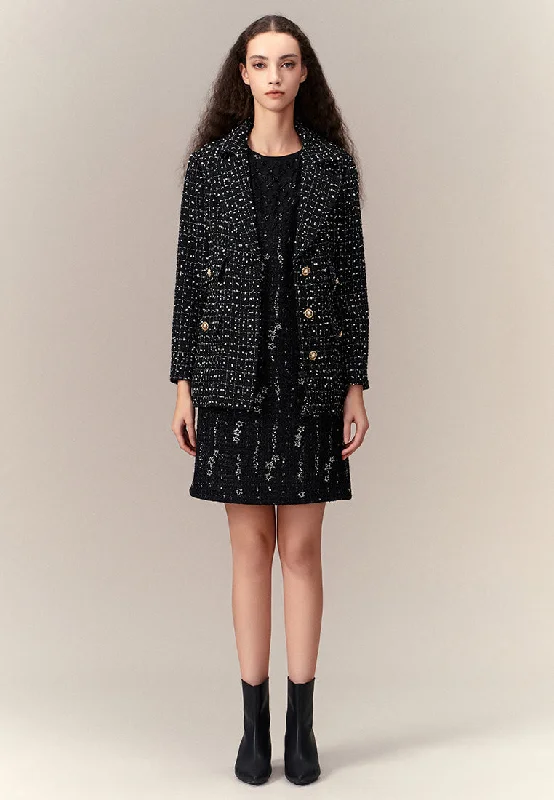 Amazing Deals Single-breasted Lurex Coat