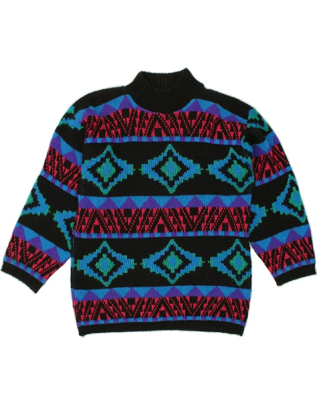 Unbeatable Prices VINTAGE Womens Turtle Neck Jumper Sweater UK 14 Medium Blue Fair Isle Unbeatable Prices VINTAGE Womens Turtle Neck Jumper Sweater UK 14 Medium Blue Fair Isle