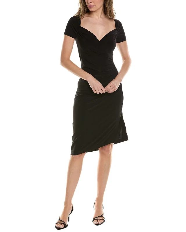 Norma Kamali Sweetheart Side Drape Sheath Dress