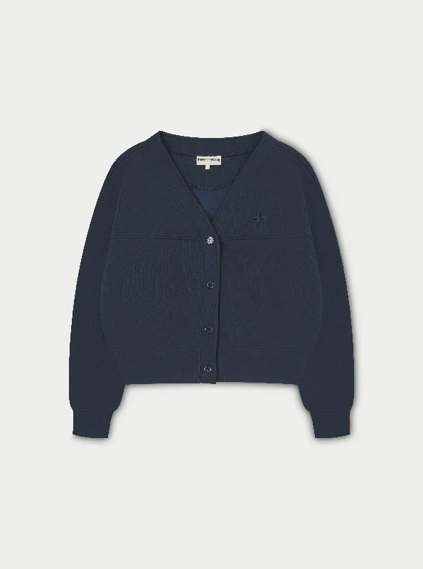 Buy More, Save More OVERSIZED JERSEY CARDIGAN - NAVY