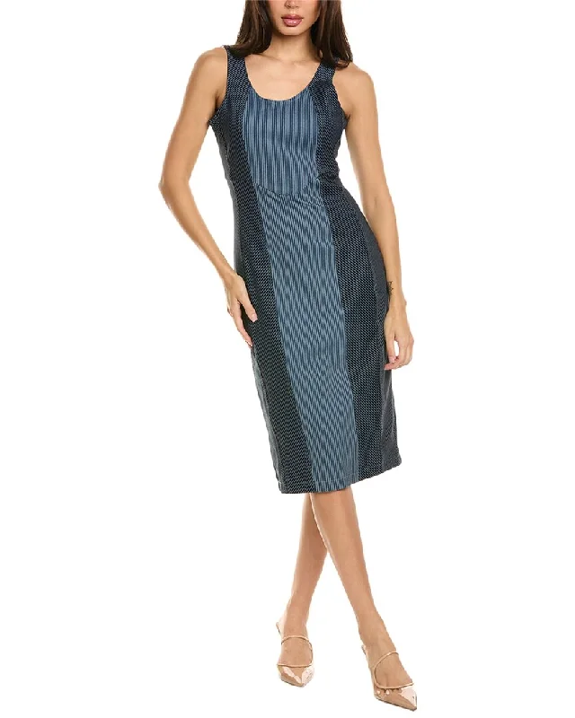 Badgley Mischka Denim Pencil Sheath Dress