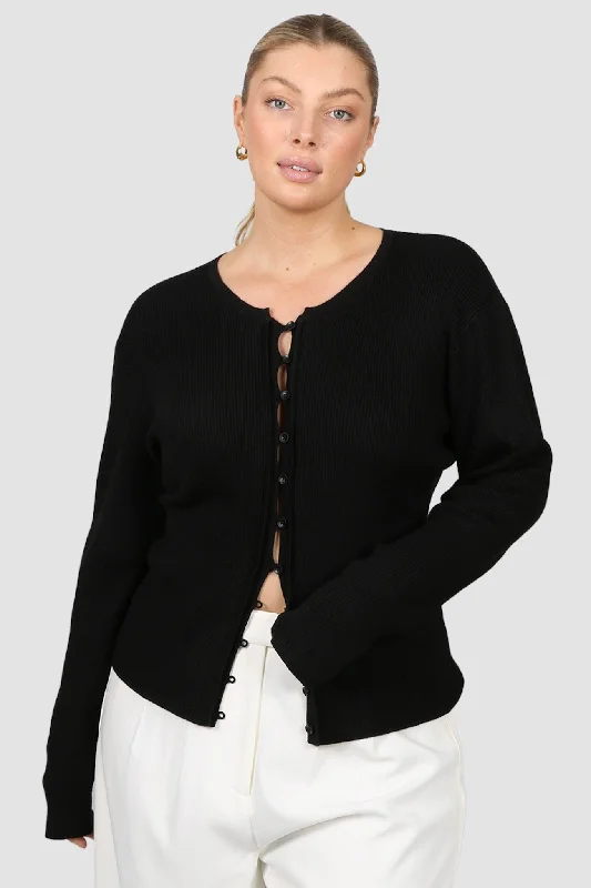 Unmissable Offer WREN RIB KNIT TOP BLACK