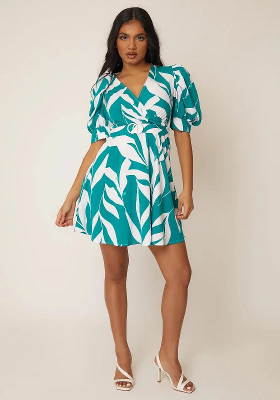 Daily Deals Girl in Mind Elise Mini Dress, Green & White