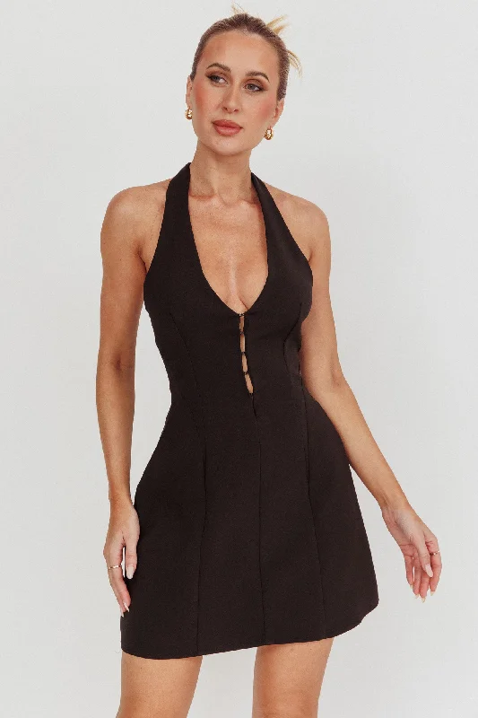 Deal Dash Elisabet Halter Neck Mini Dress Black