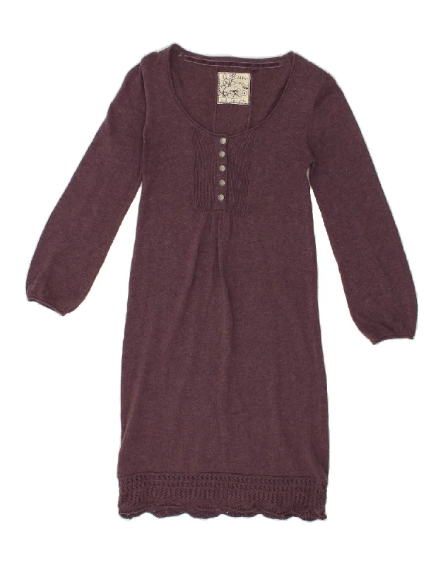 Weekend Deal FAT FACE Womens Jumper Dress UK 6 XS Purple